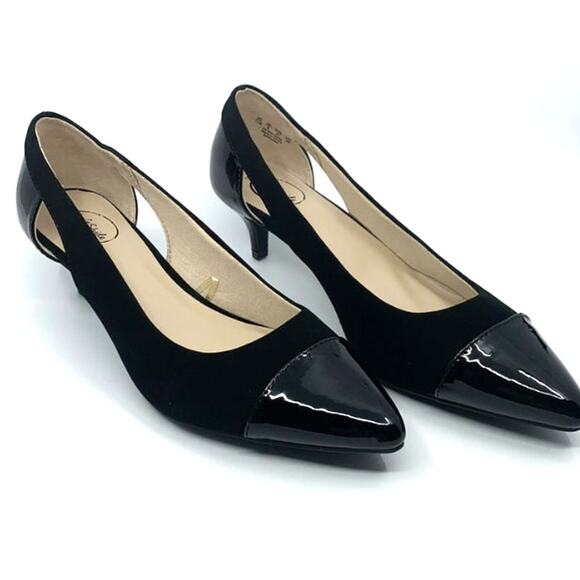 LIFE STRIDE Womens NEW Black Patent Accented Marianna Kitten Heel Pump / Size 11 - Picture 1 of 9